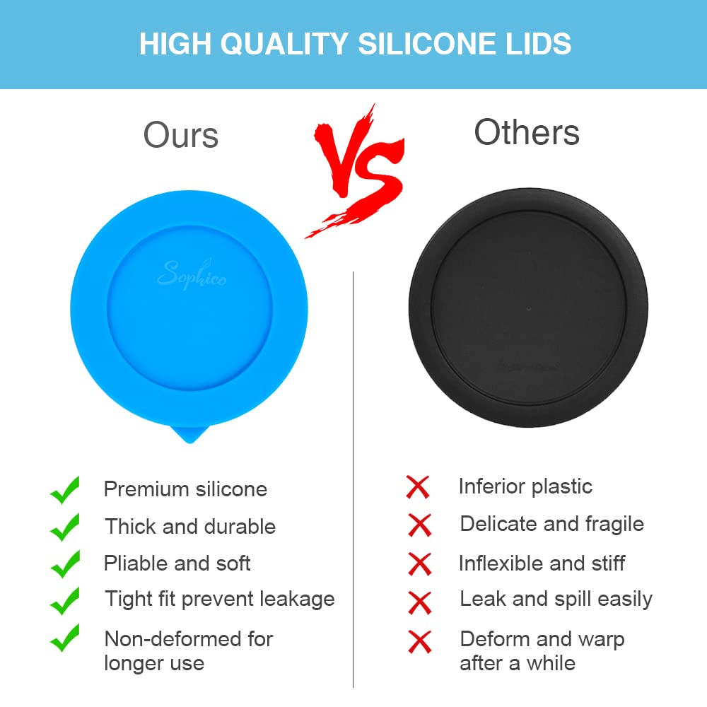 ARCOOLOR Pint Containers with Silicone Lids Replacement for Ninja Pints and Lids, Compatible with NC299AMZ & NC300s Series Ice Cream Maker with E-Cookbook, Airtight & Dishwasher Safe (Green, Blue)