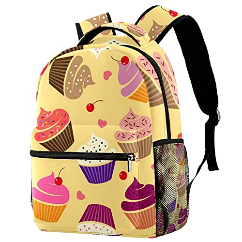 Sac à dos enfant cupcakes et cœurs avec porte-bouteille