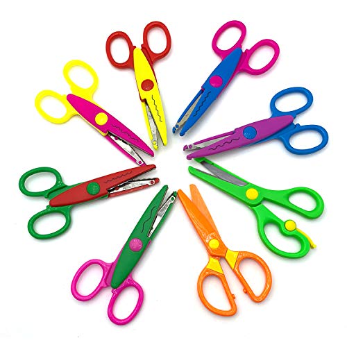 YETOOME Pack of 8 Colorful Decorative Paper Edge Scissor Set, Great for Teachers, Crafts, Scrapbooking, Kids Design