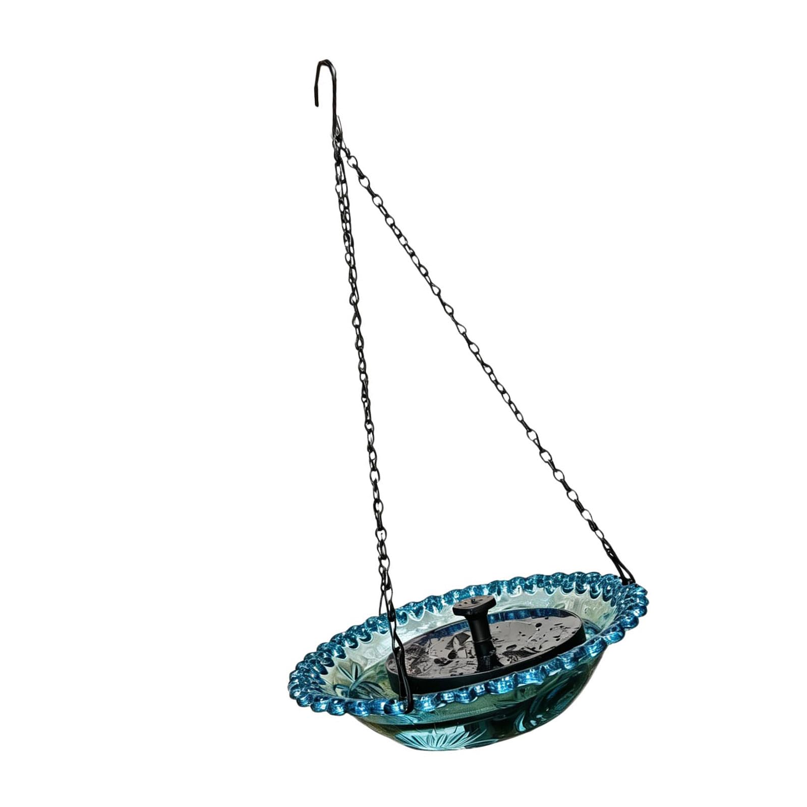 Limtula Blue Fountain Bird Bath Solar Outdoor Hanging Fountain Garden Hanging Hummingbird Bowl Shower For Garden Waterproof