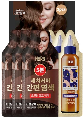 HAARAZ Hair Dye + Ampoule Treatment, Permanent Hair Color, 100% Gray Coverage, Hair Loss Care, 2-Step Shampoo– 5-Minute Hair Color for Women & Men & Scalp...