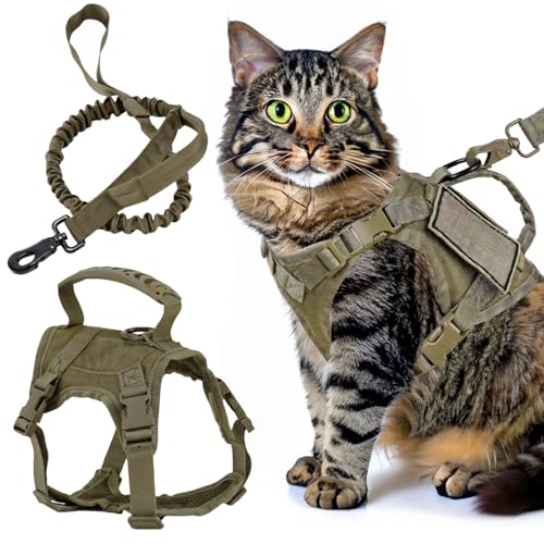 Arnés para gato antitirones con mango de control para evitar escapes en exterior 2