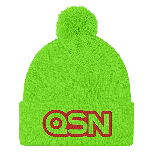QSN Pom-Pom Beanie - Cherry Red Logo