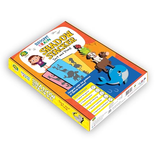 Image of Bright Brain Shadow Stacker Animal Matching Game | Shadow Recognition Sorting Puzzle for Kids Ages 3+ | Educational Learning Toy | Best Gift for Boys & Girls | By Majestic Book Club