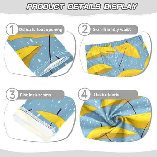 Cartoon Yellow Umbrella Girls Leggings Soft Stretch Workout Yoga Dance Pants for Kids Casual Tights3