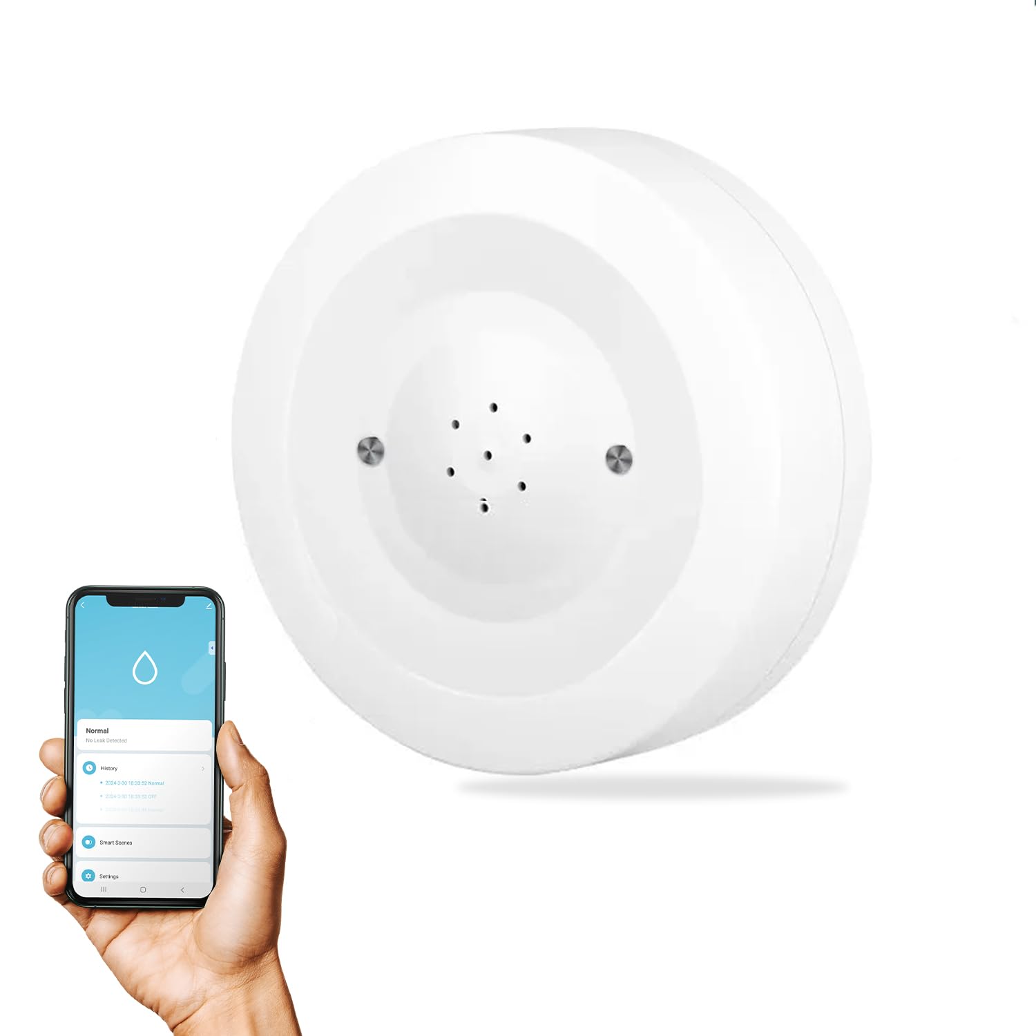 amiciSense Water Leakage Sensor, WiFi Water Leak Detector with 80dB Loud Alarm and SmartLife Mobile App Compatible (B0D49D7J3N) Amazon Price History, Amazon Price Tracker