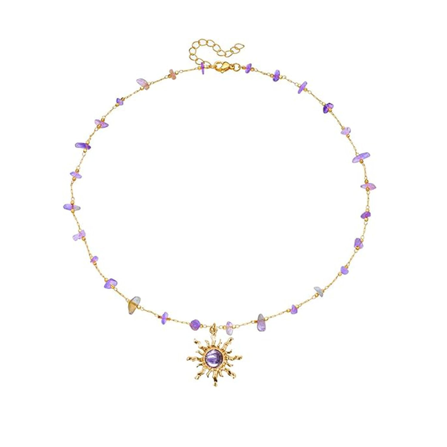 NORLSO Rapunzel Sun Necklace for Women Tangled Necklace Gold Sun Necklace Opal Pendant Neckalce Healing Crystal Necklace Christmas Trendy Jewelry