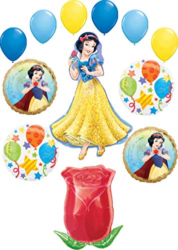 Snow White Party Supplies Princess and Rose Birthday Balloon Bouquet Decorations