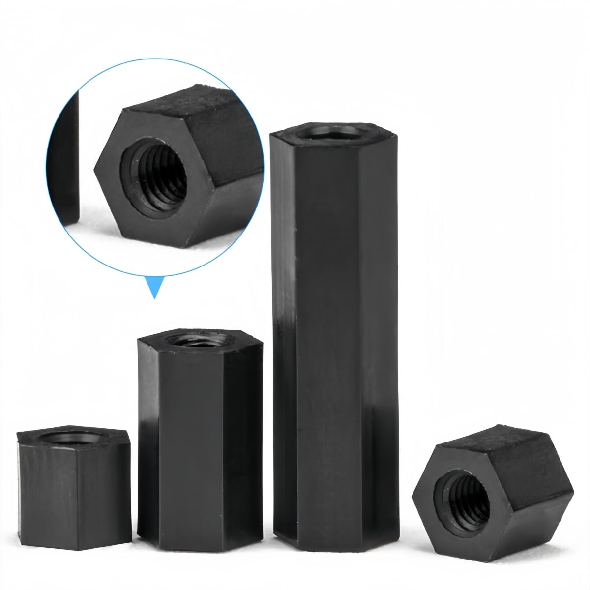 Distanziatori Esagonali in Nylon Nero da Femmina-Femmina, M4*30 mm,20 pezzi