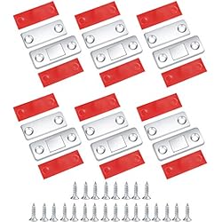 Persianas Invisibles 6 Piezas Imán de Puerta, Pestillo de Puerta Magnético, Imán de Cajón Adhesivo Ultrafino, Pestillos de Cierre de Puerta, Imán de Gabinete para Puertas de Cocina, Muebles, Placas Magnéticas