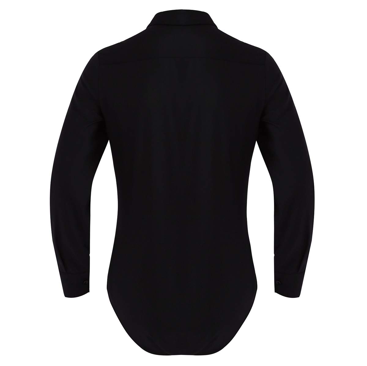 Alvivi Body da Uomo Slim Fit Latino Americano Moderna Ballo da Danza Professionale in Cotone Camicia Bodysuit Maniche Lunghe Button Down Costume Competizione Performance