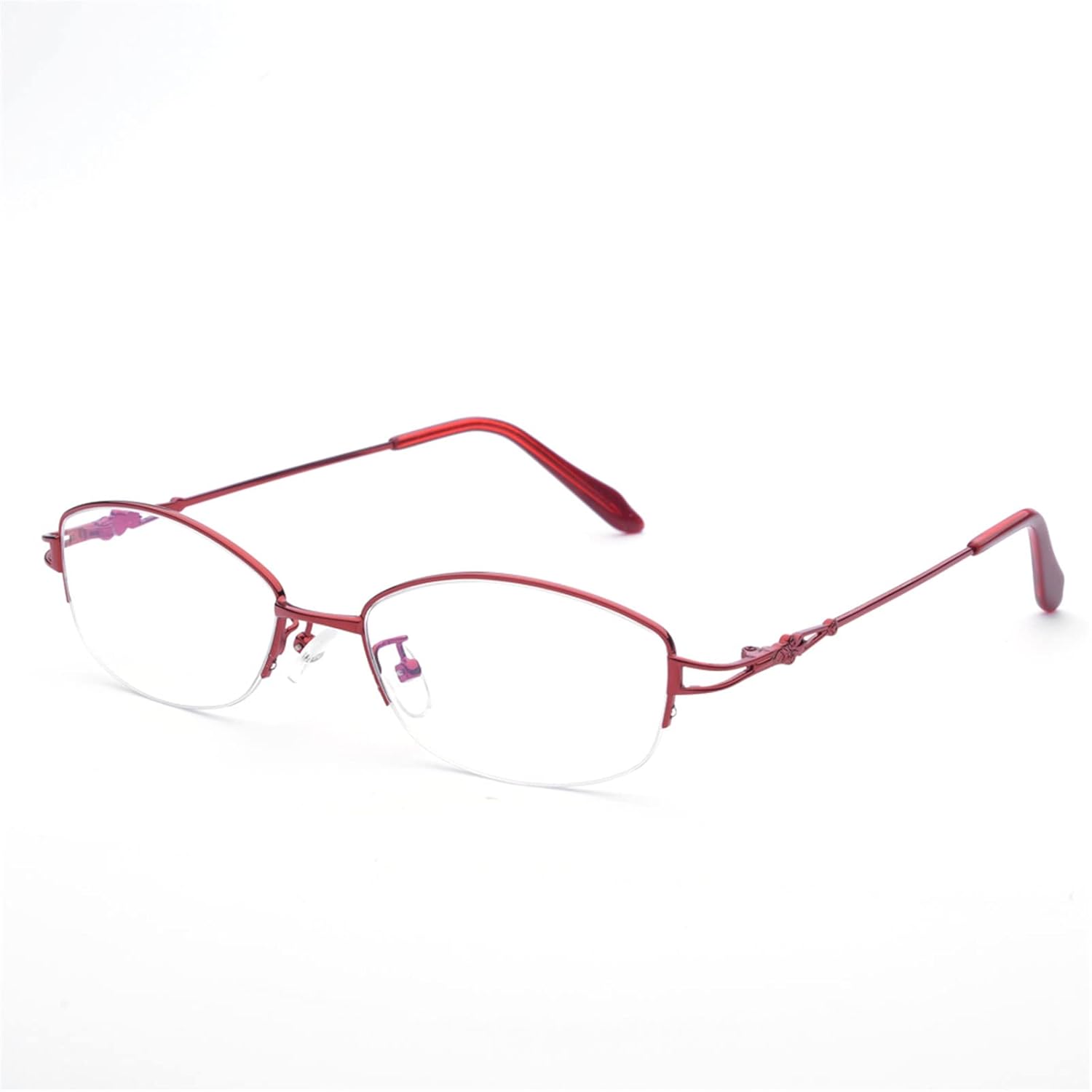 Fuisetaea Titanium Alloy Nearsighted Glasses - Womens Distance Half Frame Myopia Glasses