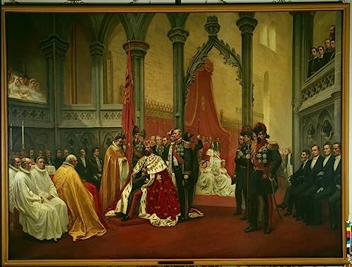 Toile abstraite Knud Bergslien le couronnement d'Oscar II 60x90cm