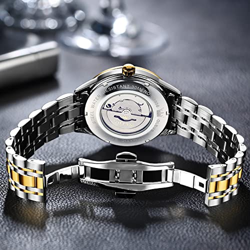Image of OLEVS Automatic Mens Watches Self Winding Mechanical Business Luxury Dress Wrist Watch Stainless Steel Waterproof Luminous Day Date