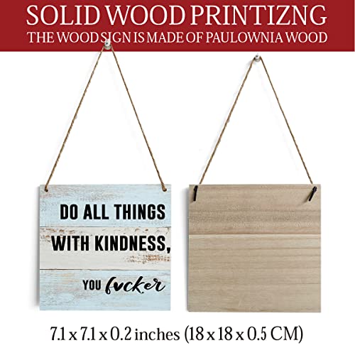 Rustic Inspirational Quotes Home Farmhouse Decor Wood Wall Art Wall Hanging Decor Funny Wooden Decorative Plaque Sign For Kitchen Bathroom Office Classroom Decoration Do All Things With Kindness #TOP1