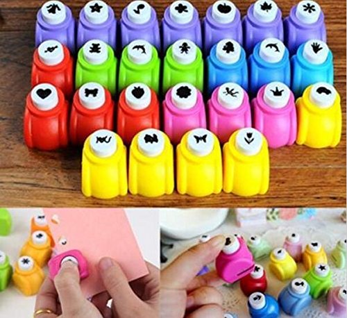 Krismile 20 Pieces Set Figure Punch Creative Handmade Scrapbook DIY Ppaer Cut Card Craft Printing Shaper Puncher School Supplies