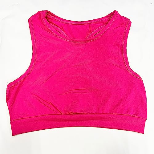 Image of TACKTIMES 2Pcs Girls Sleeveless Crop Top with Shorts Outfit Set for Athletic Leotard Dancing Swimming Gymnastics Dancewear