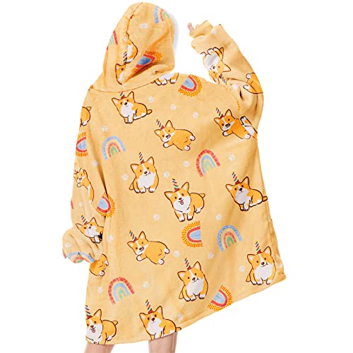 Wearable-Blanket-with-Plush-Pockets-Oversized-Sherpa-Thick-Warm-Hoodie-Blanket-Big-Sweatshirt-Gifts-for-Women-Men-Puppy