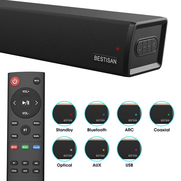 Amazon.co.jp: BESTISAN サウンドバー テレビ スピーカー 80W