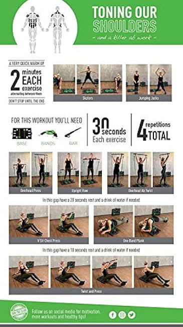 BodyBoss Home Gym 2.0 - Full Portable Gym Home Workout Package + 1 Set of Resistance Bands - Collapsible Resistance Bar, Handles - Full Body Workouts for Home, Travel or Outside - Black (PKG2-BLACK)