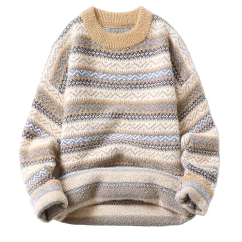 Men's Round Neck Long Sleeve Knitted Bottoming Thick Warm Pullover Sweater