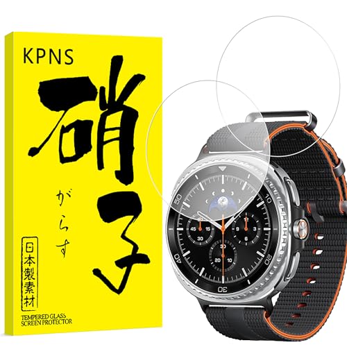 KPNS ���{���Ɏq�f�ލ̗p Galaxy Watch8 Classic (46mm) �p�� �K���X�t�B���� (2��) �\��₷�� 9H �\�ʍd�x �����ׂȑN���x ��U�h�~ �ی�t�B���� �A���`�o�u�� ���E���h�G�b�W �Ϗ��� �����K���X �����x�^�b�` �Ϗ�