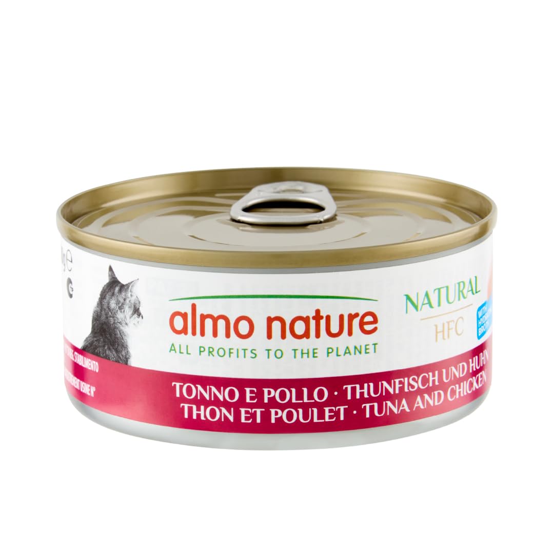Almo Nature - HFC Natural avec Thon et Poulet - Nourriture Humide pour Chat Adulte: 24 boîtes de150g