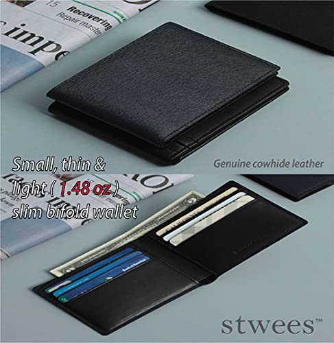 maskfactory stwees bifold leather wallets Ultra slim RFID Front pocket slim ID window Slim style D Black Stwees Bifold Wallets3
