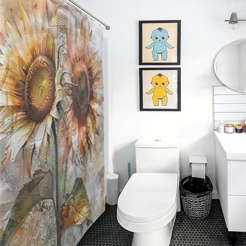 Rideau de douche 183x183 anti-éclaboussures à œillets renforcés - 4