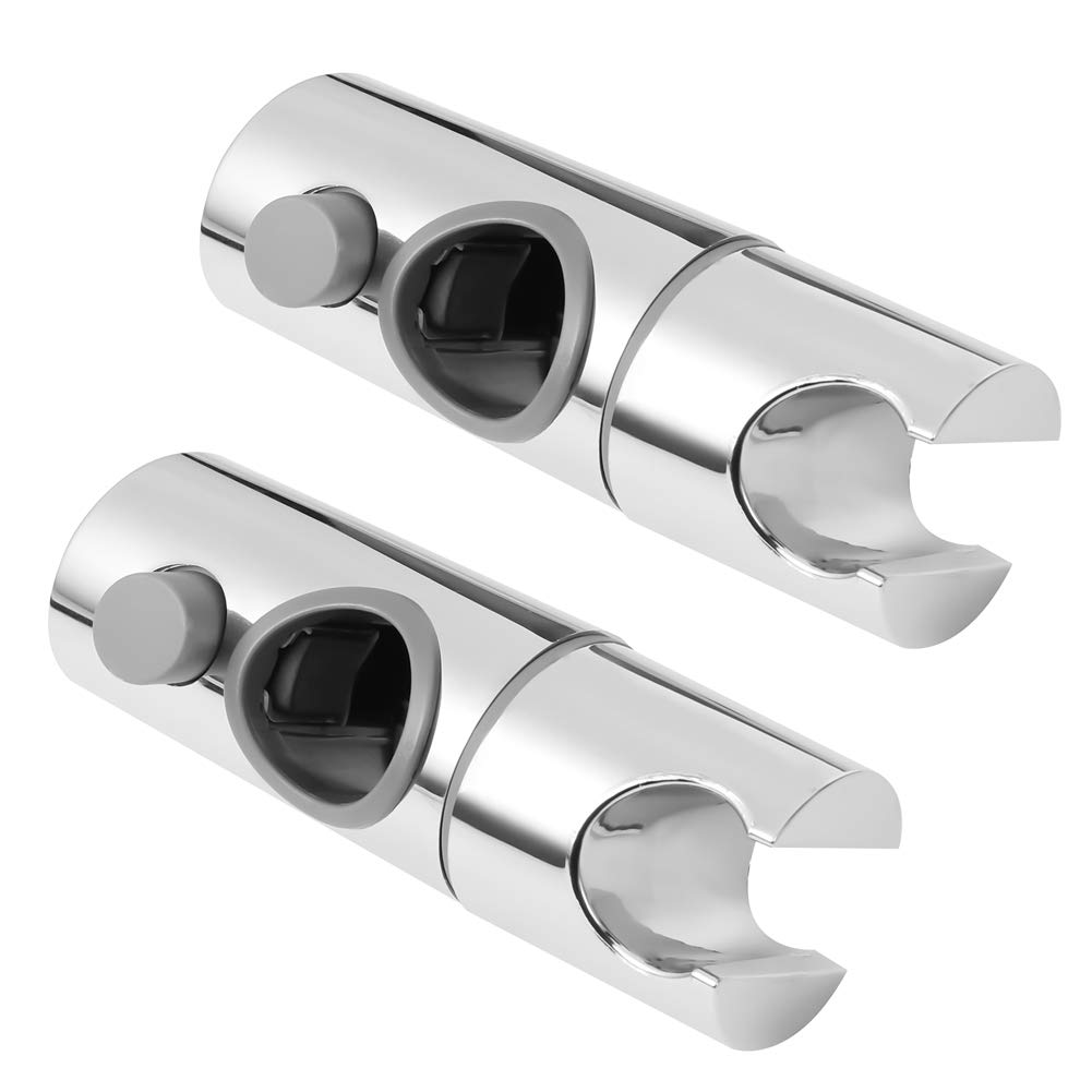 Iufvbgxdh Chrome 2Pcs Replacement Hand Shower Bracket For Slide Bar Adjustable Shower Rail Head Slider Clamp Holder Bracket 25Mm, Plated