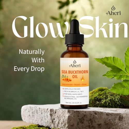 Image of Sea Buckthorn Oil 30 Ml for Face, Skin, Hair & Nails | Pure Cold Pressed | Rich in Omega 3 6 7 9 Fatty Acids Supplement | Anti Aging, Hydrating & Brightening Cold Pressed Sea Buckthorn Pulp Oil | Natural Glow, Repair & Nourishment - (Pack of 1)