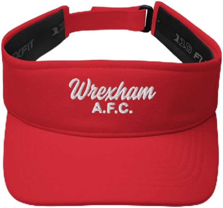 Wrexham AFC Visor Hat - Embroidered Adjustable Wrexham Wales Football Soccer Gift
