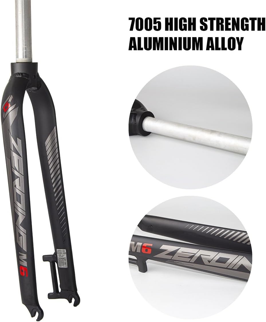 26" 27.5" 29" Universal Mountain Bikes Rigid Fork Disc Brake Bikes Fork Aluminum Alloy Bike Front Fork Quick Release 9 * 100mm 1-1/8'' Straight Tube(Black Label,26in)