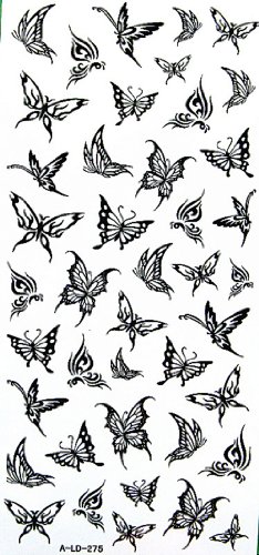 GGSELL YiMei Small black butterfly fake temp tattoos