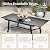 HERA'S HOUSE Extendable Patio Table and Chairs Set for 8, 9 Pieces Outdoor Dining Set, Rectangular Metal Dining Table with 8 x Chairs for Deck Lawn Garden Porch, Blue
