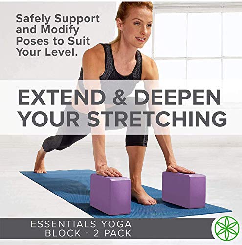 Image of serveuttam High Density EVA Yoga Support Lightweight Odour Resistant and Moisture-Proof 2 Pc Blocks and Belt ( Purple )