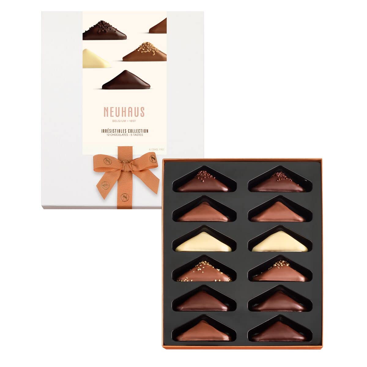 Neuhaus Belgian Chocolate Les Irresistibles Collection Box – 12 Iconic Neuhaus Irresistibles Chocolates in Milk, White and Dark Chocolate – Gourmet Chocolate Gift