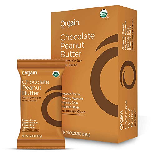 Orgain Chocolate Peanut Butter Protein Bar, 12 Count
