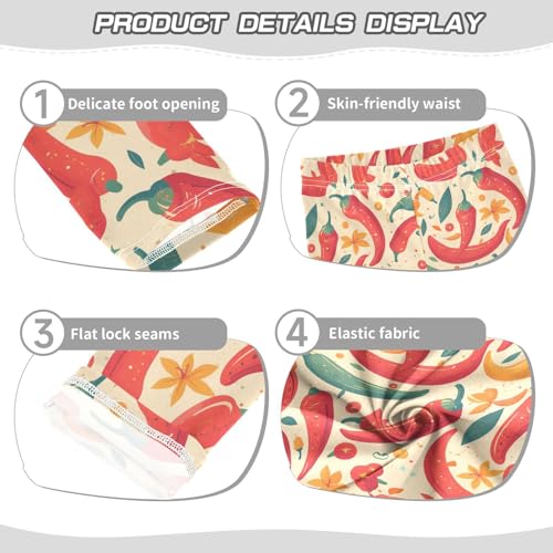 KLL Hot Chili Peppers Seamless Pattern Toddler Girls' Leggings Casual Full Length Workout Pants Running3