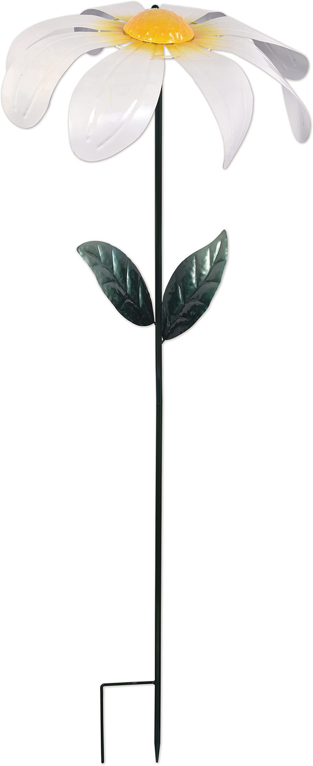 Sunset Vista Designs 93284 Nature in Motion Metal Daisy Wind Spinner, White