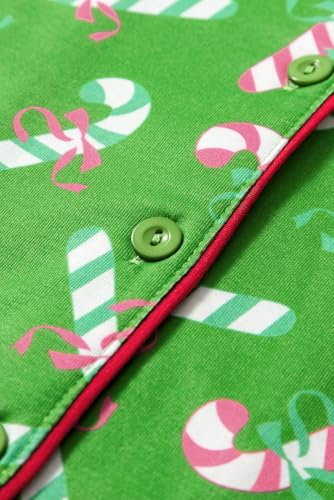 Image of KevaMolly Women Novelty Knotted Candy Cane Christmas Pajama Set