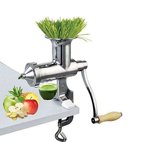 TongBF Manual Stainless Steel Wheatgrass Juicer Manual Auger Slow Squeezer Fruit Wheat Grass