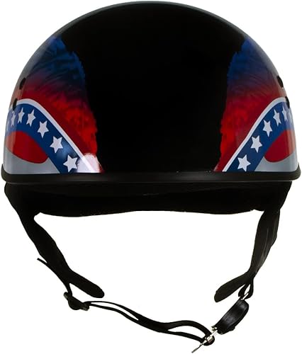 Miniatura 5 de Hot Leathers HLT68 Eagle Wings Black Advanced DOT - Casco de calavera para motocicleta, para hombres y mujeres