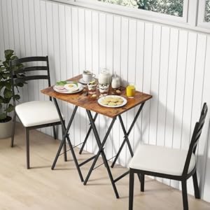 TV Tray Table Set of 2, TV Dinner Tray, Folding Table, Foldable TV Trays, Side Table for Bed, Couch, Portable and Small Easy to Move, Rustic Brown TV Tray Table Set of 2 TV Dinner Tray Folding Table Foldable TV Trays Side Table for Bed Couch Portable and Small Easy to Move Rustic Brown