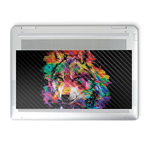 Image of MightySkins Carbon Fiber Skin Compatible with HP Spectre x360 14 inch (2022) Full Wrap Kit - Rainbow Wolf | Protective, Durable Textured Carbon Fiber Finish | Easy to Apply | Made in The USA