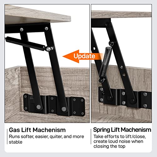 Yaheetech 2 Way Lift Top Coffee Table With Storage And Top Sliding Drawer For Living Room, Easy To Lift Up Coffee Table For Office/Reception Room, Industrial Style, Gray #TOP4