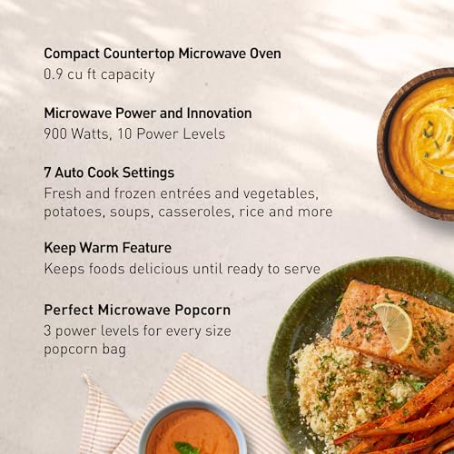 Panasonic Countertop Microwave Oven, 900W, 0.9 Cu. Ft., Sensor Cook and Reheat, 10 Power Levels, Auto Defrost, Keep Warm, Child Lock, Black Stainless Steel - NN-SB44QS - image 2