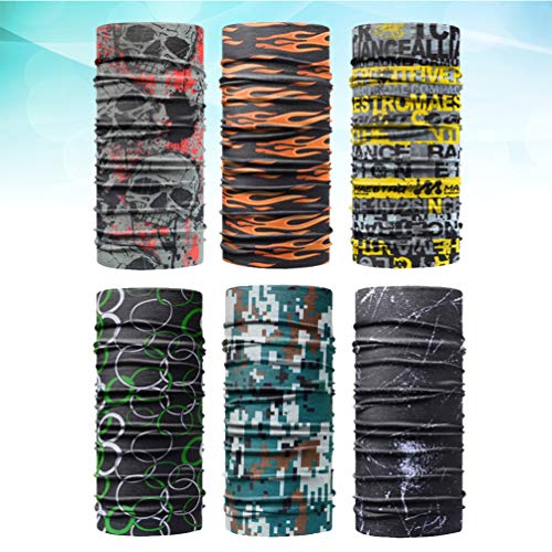 Garneck 6 faixas esportivas multifuncionais, elásticas, elásticas, para cabeça, máscara para pesca,