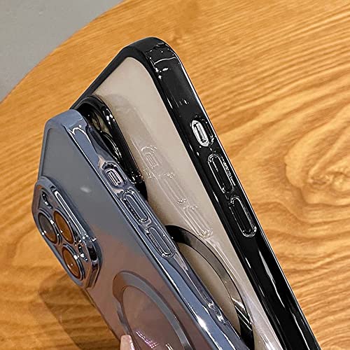Spevert Magnetic Clear Case For Iphone 13 Pro With Camera Lens Protector Full Protection Case Compatible With Magsafe Elegant Anti-Scratch Case Cover 6.1 Inch (Blue) #TOP3