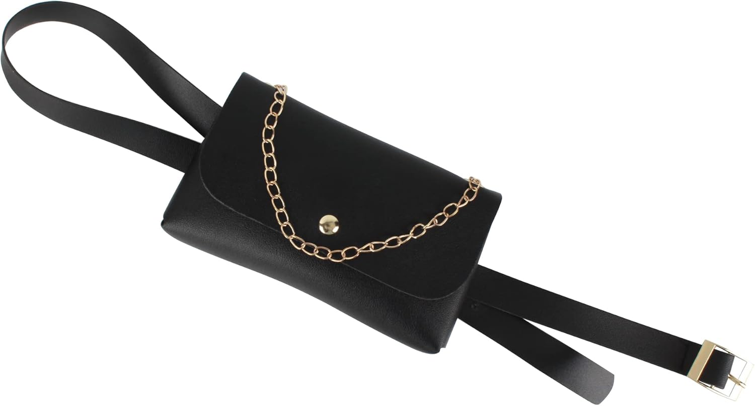 Women Mini Chain Fanny Pack Waist Bag with Belt Cellphone Pouch Purse for Travel Workout Running Hiking - Image 3